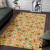 Orange Avocado Patttern Print Floor Mat-grizzshop