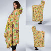 Orange Avocado Patttern Print Hooded Blanket-grizzshop