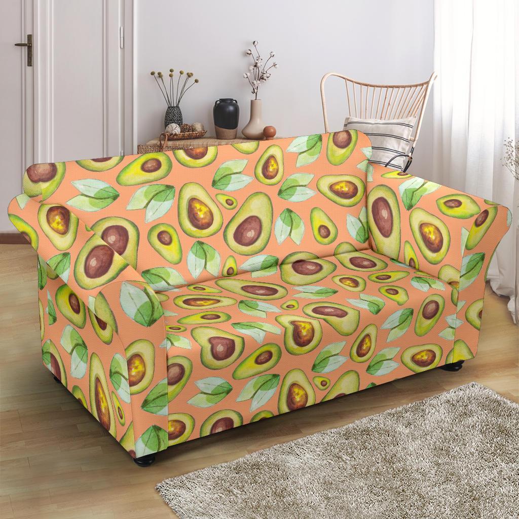 Orange Avocado Patttern Print Loveseat Cover-grizzshop