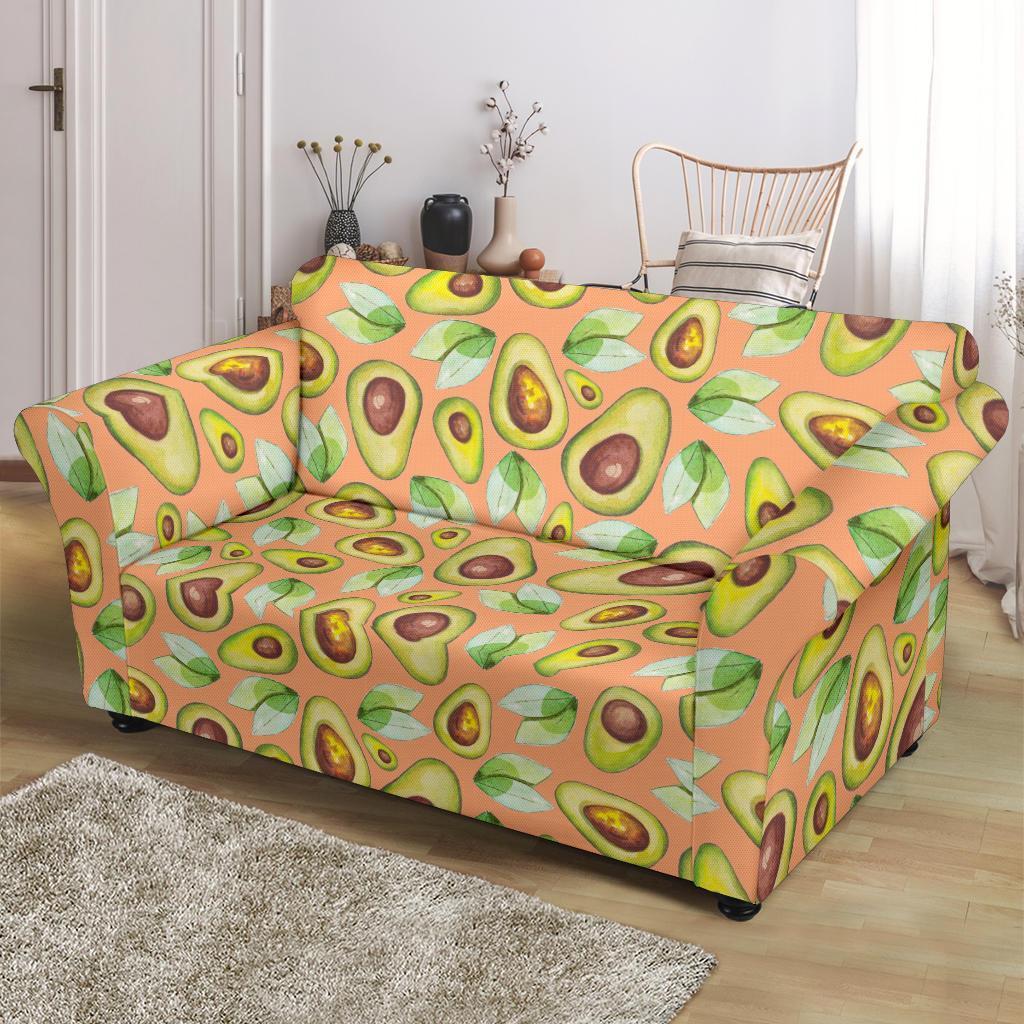 Orange Avocado Patttern Print Loveseat Cover-grizzshop