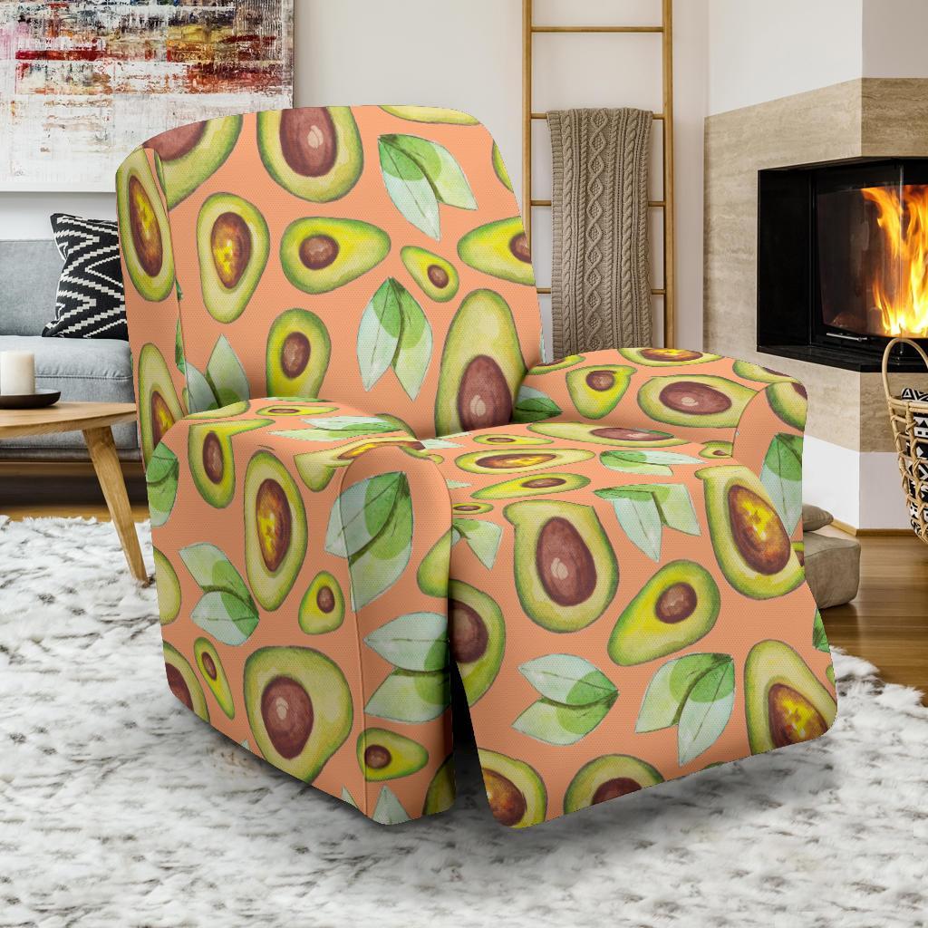 Orange Avocado Patttern Print Recliner Cover-grizzshop