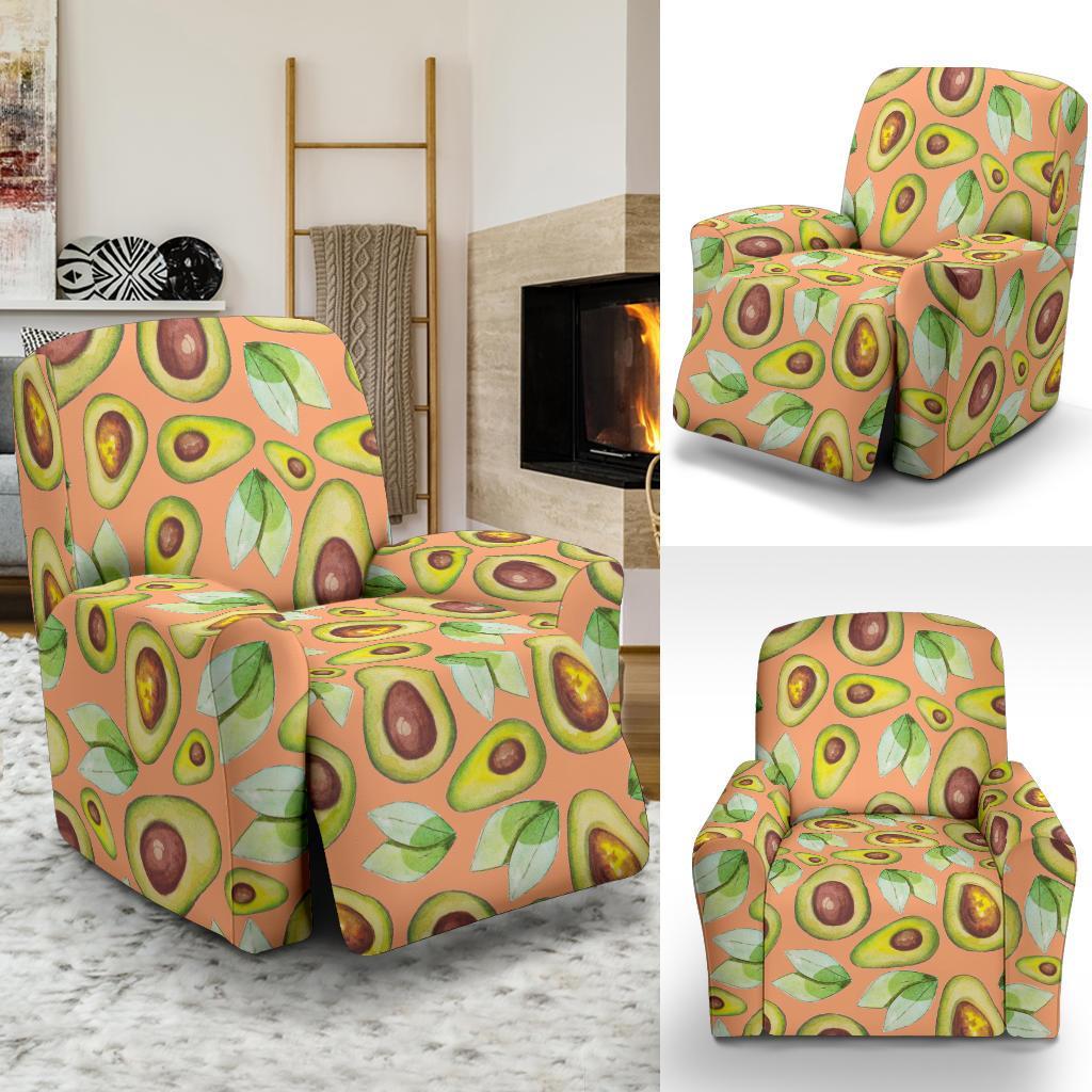 Orange Avocado Patttern Print Recliner Cover-grizzshop