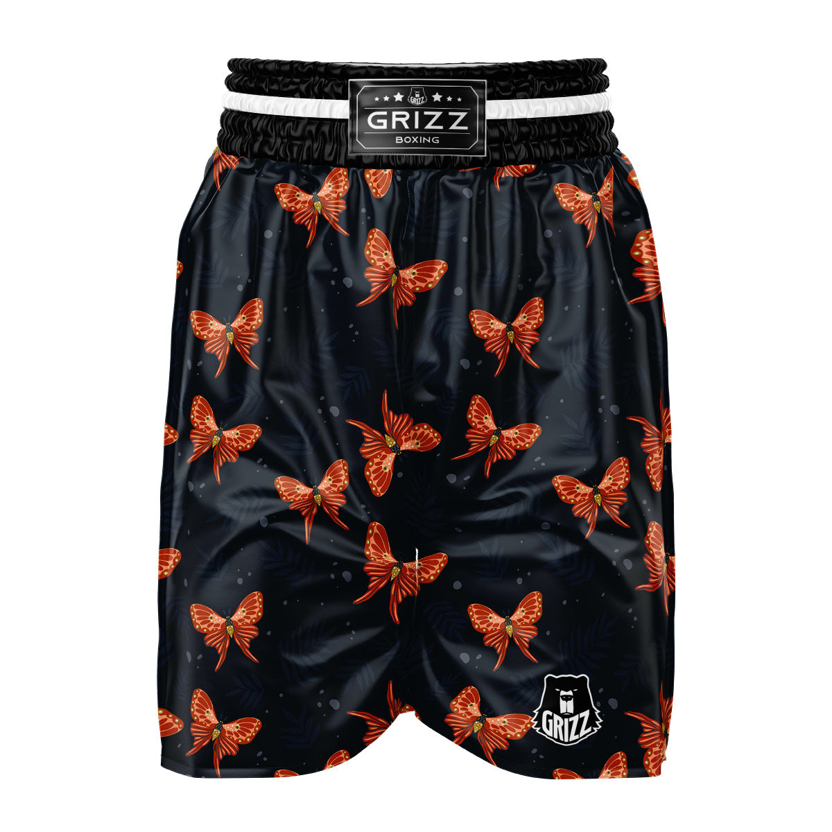 Orange Butterfly Monarch Print Pattern Boxing Shorts-grizzshop