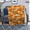 Orange Camo And Camouflage Print Blanket-grizzshop