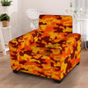 Orange Camo Print Armchair Cover-grizzshop