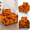 Orange Camo Print Armchair Cover-grizzshop