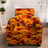 Orange Camo Print Armchair Cover-grizzshop