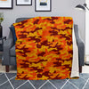 Orange Camo Print Blanket-grizzshop