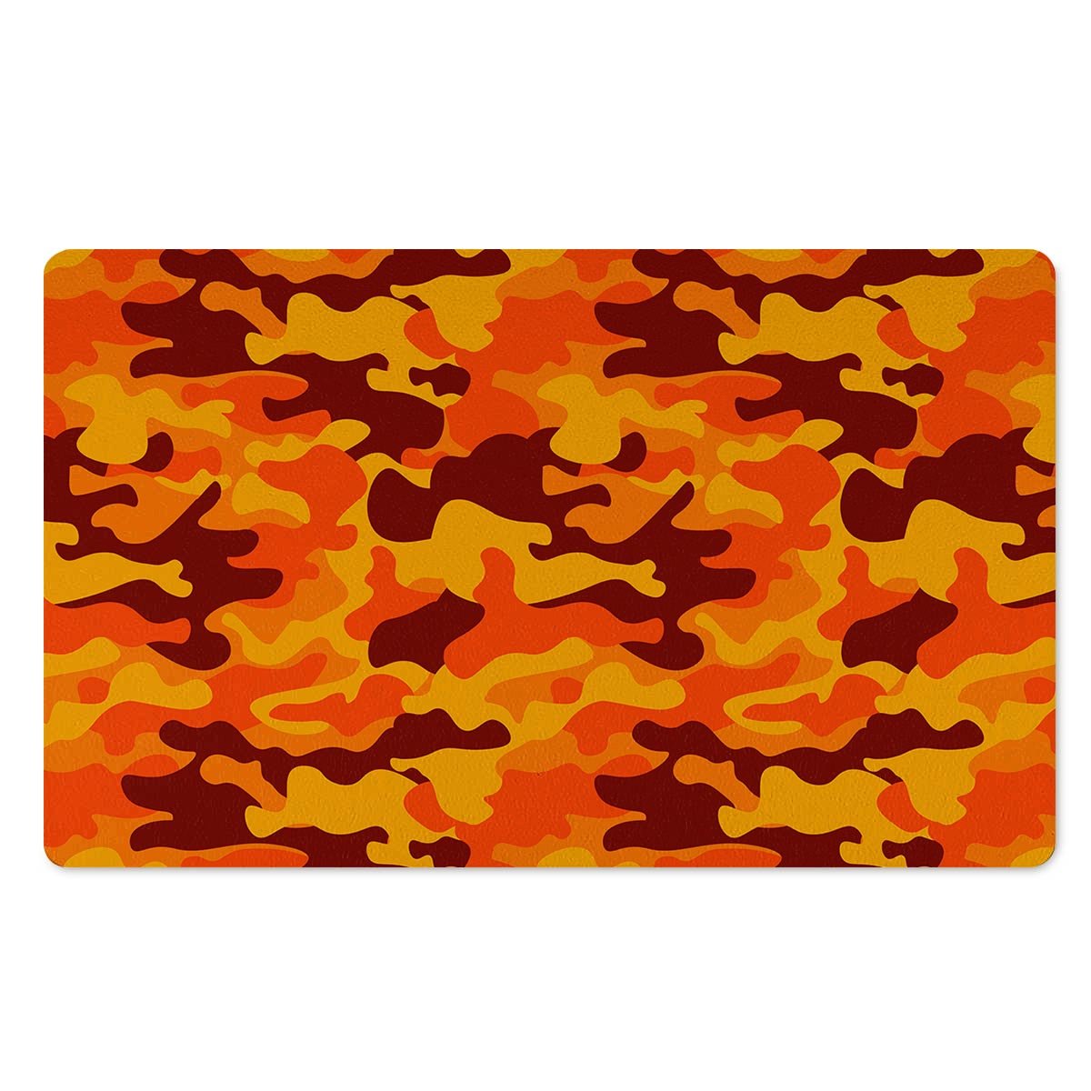 Orange Camo Print Door Mat-grizzshop