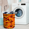 Orange Camo Print Laundry Basket-grizzshop