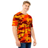 Orange Camo Print Men T Shirt-grizzshop