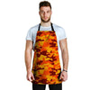 Orange Camo Print Men's Apron-grizzshop