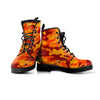 Orange Camo Print Men's Boots-grizzshop