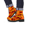 Orange Camo Print Men's Boots-grizzshop