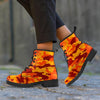 Orange Camo Print Men's Boots-grizzshop