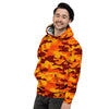 Orange Camo Print Men's Hoodie-grizzshop