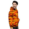 Orange Camo Print Men's Hoodie-grizzshop