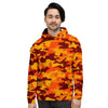 Orange Camo Print Men's Hoodie-grizzshop