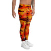 Orange Camo Print Men's Leggings-grizzshop