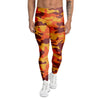 Orange Camo Print Men's Leggings-grizzshop