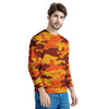 Orange Camo Print Men's Sweatshirt-grizzshop