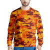 Orange Camo Print Men's Sweatshirt-grizzshop