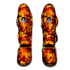 Orange Camo Print Muay Thai Shin Guard-grizzshop