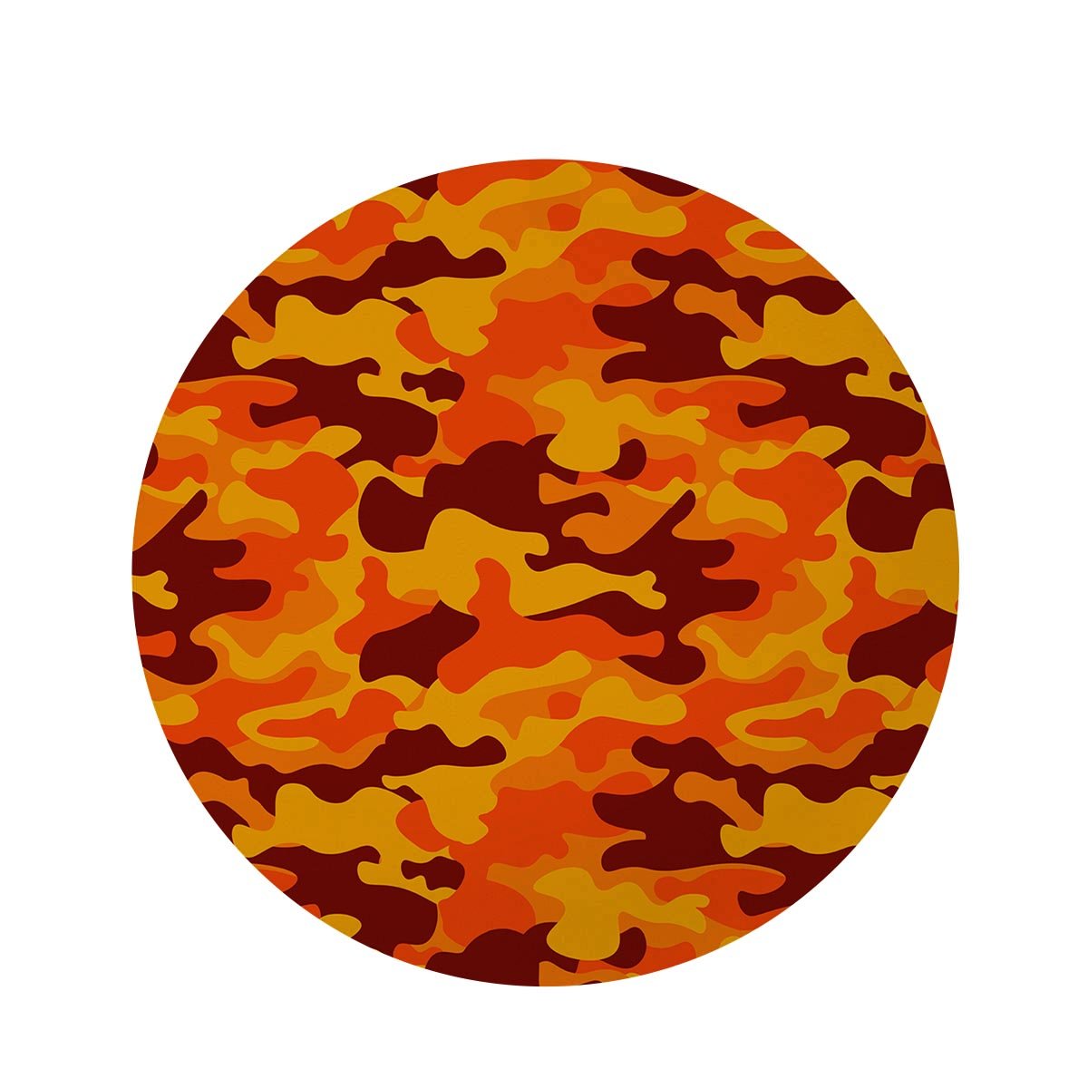 Orange Camo Print Round Rug-grizzshop