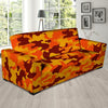 Orange Camo Print Sofa Cover-grizzshop