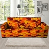 Orange Camo Print Sofa Cover-grizzshop