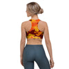 Orange Camo Print Sports Bra-grizzshop