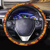 Orange Camo Print Steering Wheel Cover-grizzshop