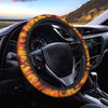 Orange Camo Print Steering Wheel Cover-grizzshop