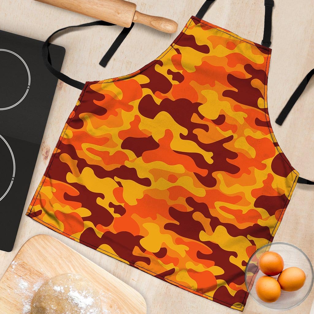 Orange Camo Print Women's Apron-grizzshop