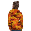 Orange Camo Print Women's Hoodie-grizzshop