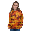 Orange Camo Print Women's Hoodie-grizzshop