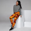 Orange Camo Print Women's Joggers-grizzshop