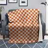 Orange Checkered Flag Print Blanket-grizzshop