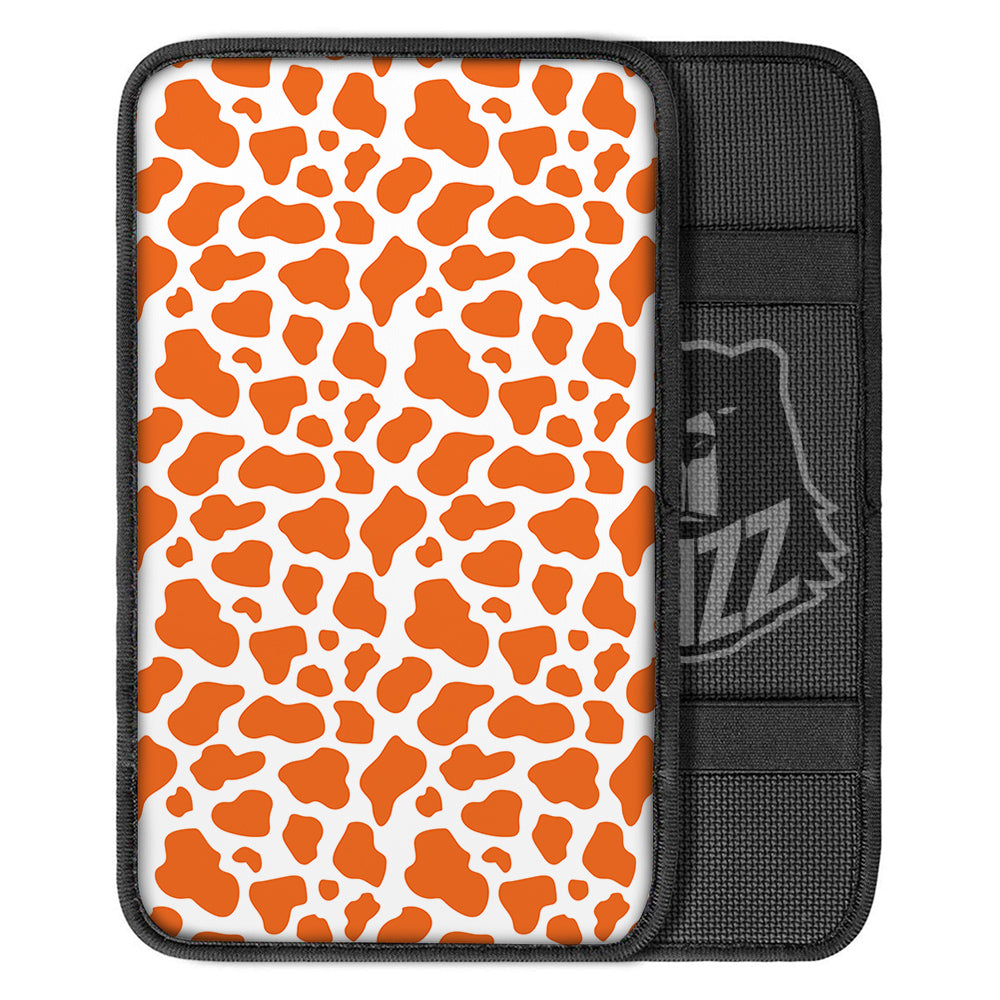 Orange Cow Print Pattern Car Center Console Cover-grizzshop