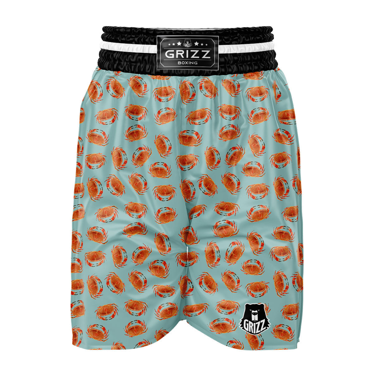 Orange Crab Print Pattern Boxing Shorts-grizzshop