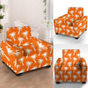 Orange Hawaiian Palm Tree Print Armchair Cover-grizzshop