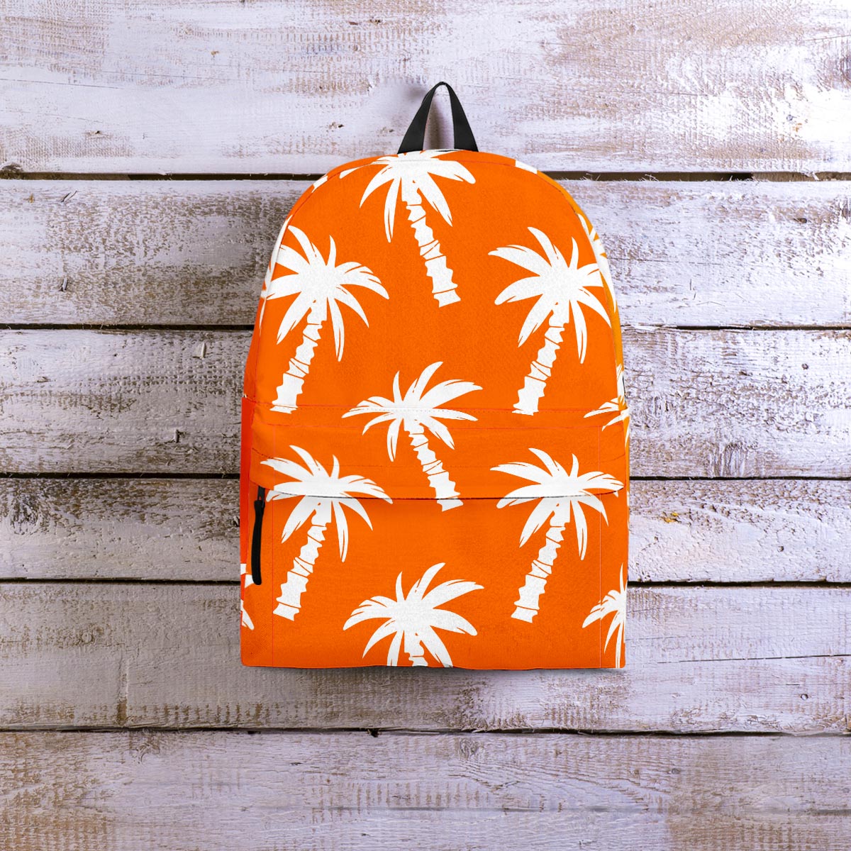 Orange Hawaiian Palm Tree Print Backpack-grizzshop