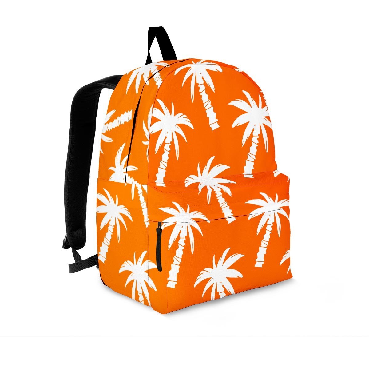 Orange Hawaiian Palm Tree Print Backpack-grizzshop