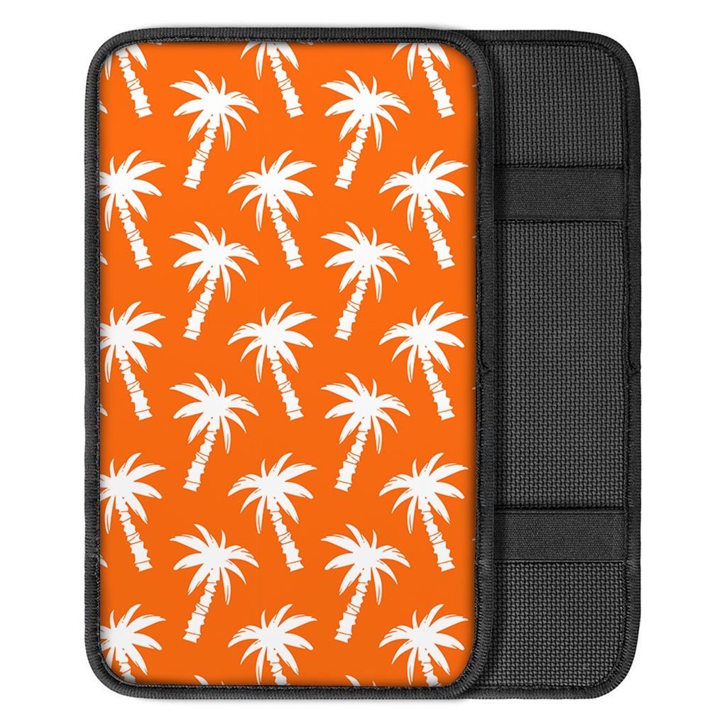 Orange Hawaiian Palm Tree Print Car Console Cover-grizzshop