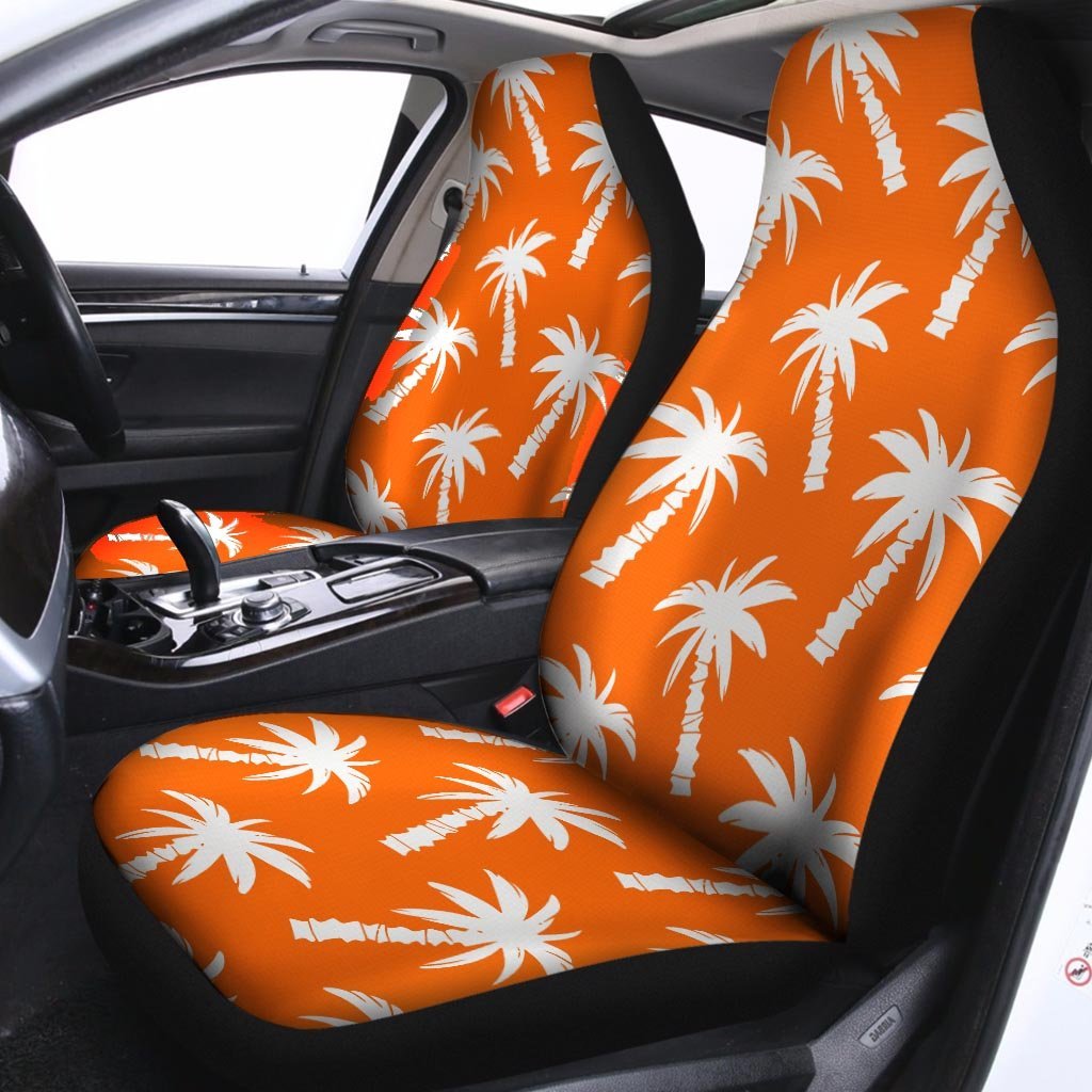 Orange Hawaiian Palm Tree Print Car Seat Covers-grizzshop