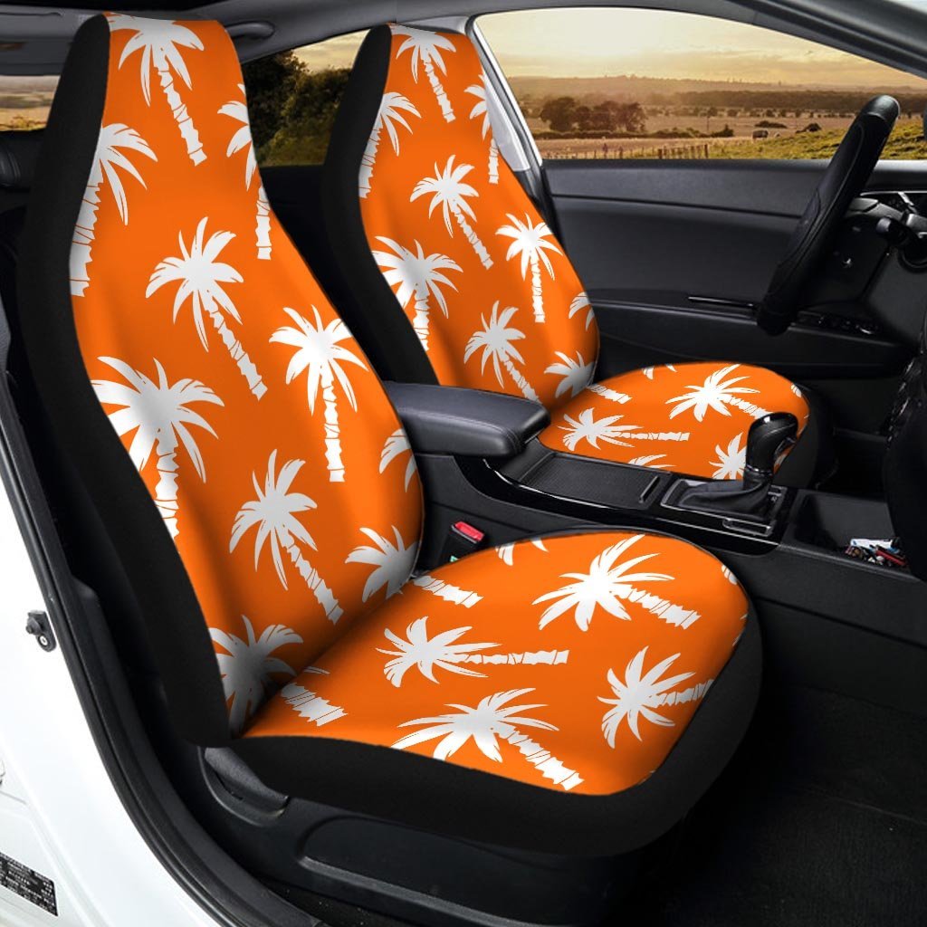 Orange Hawaiian Palm Tree Print Car Seat Covers-grizzshop