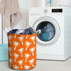 Orange Hawaiian Palm Tree Print Laundry Basket-grizzshop