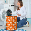 Orange Hawaiian Palm Tree Print Laundry Basket-grizzshop