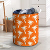 Orange Hawaiian Palm Tree Print Laundry Basket-grizzshop