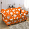 Orange Hawaiian Palm Tree Print Loveseat Cover-grizzshop